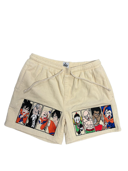 Cream Tournament Embroidered shorts