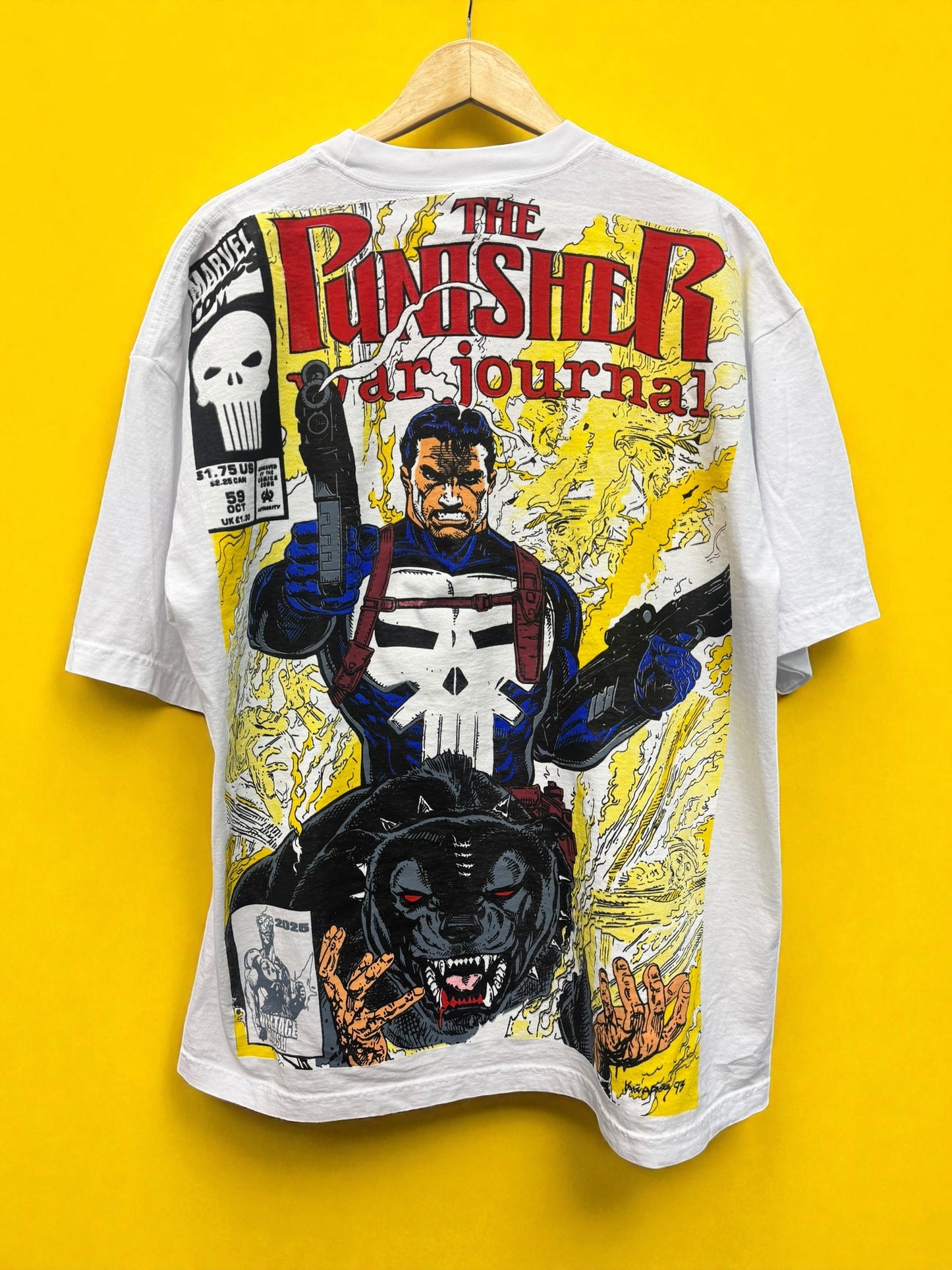 White - Punisher Solo Flames & the Punisher Pit bull