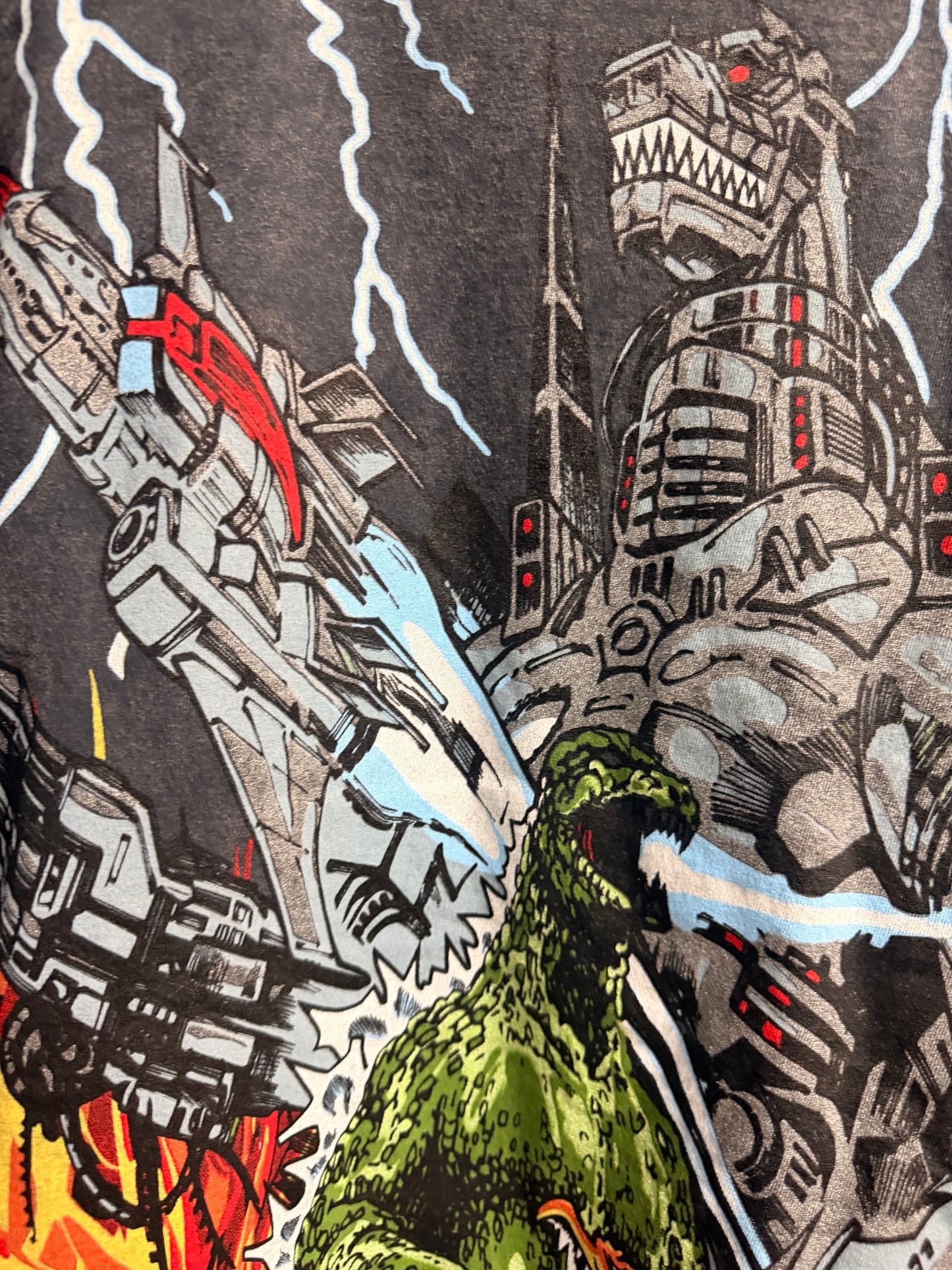 Black Acid wash  - Godzilla Final Wars Front & Mechagodzilla Trio Back