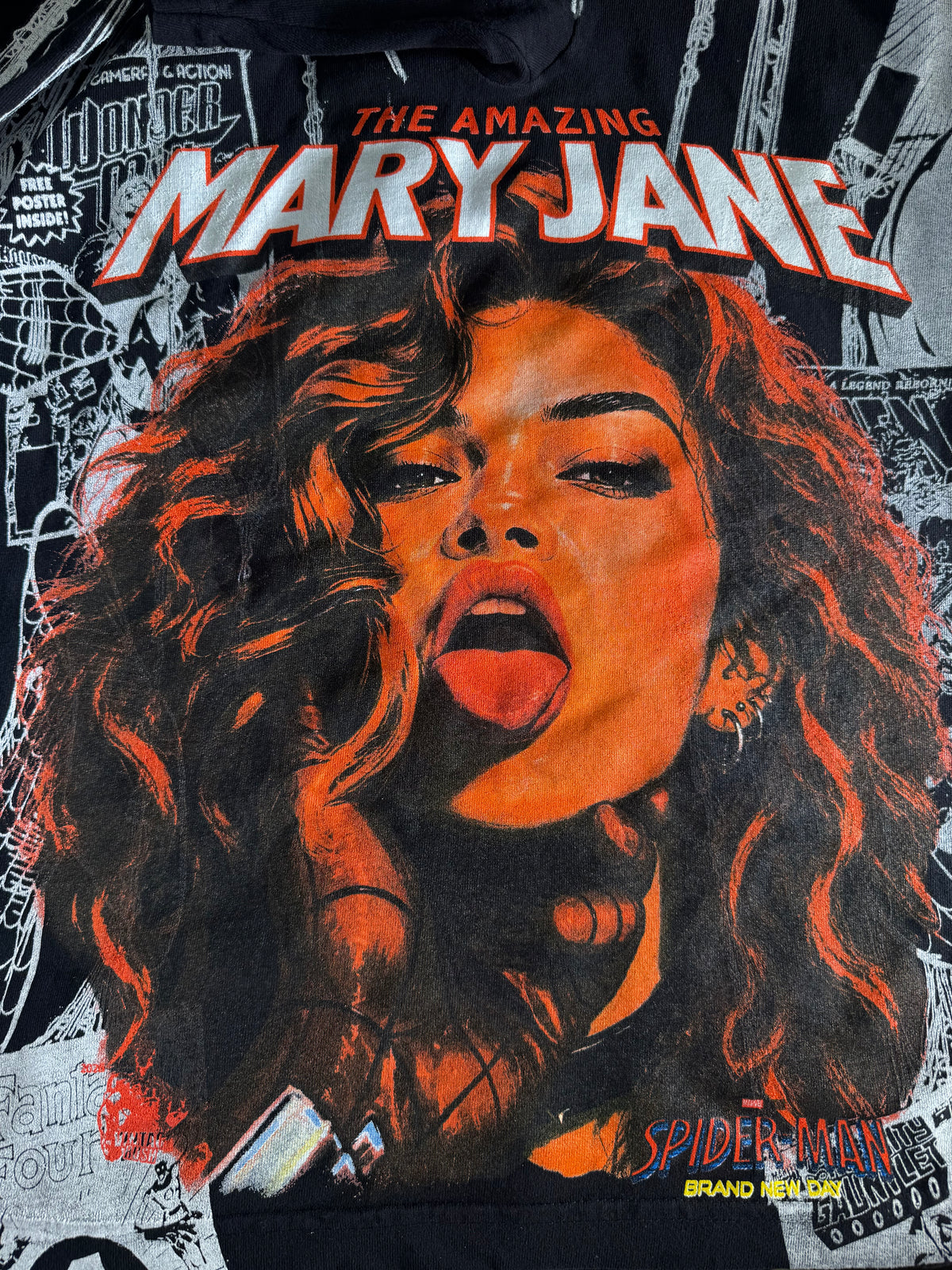 Black - Black and White Spidy Front and Back - Mary Jane Sides - 360 Shirt