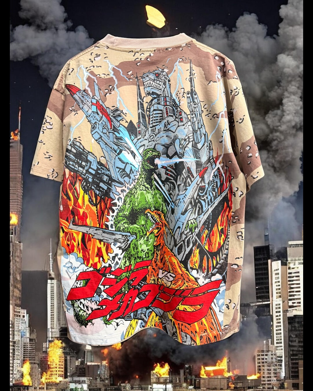 Desert Tan Camo  - Godzilla Final Wars Front & Mechagodzilla Trio Back