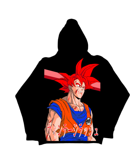 Black - Premium Hoodie - SSJ GOD front - Berrus Games Back