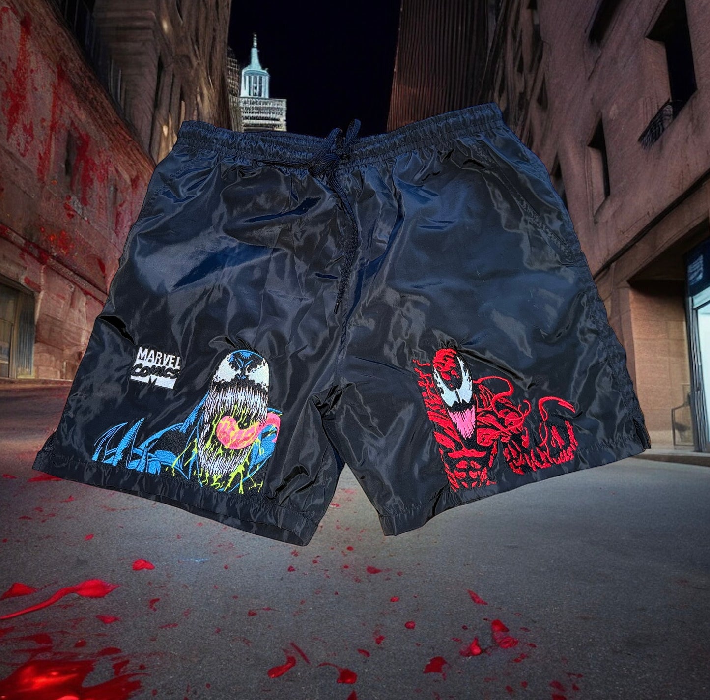 Venom VS Carnage Embroidered wind breaker shorts