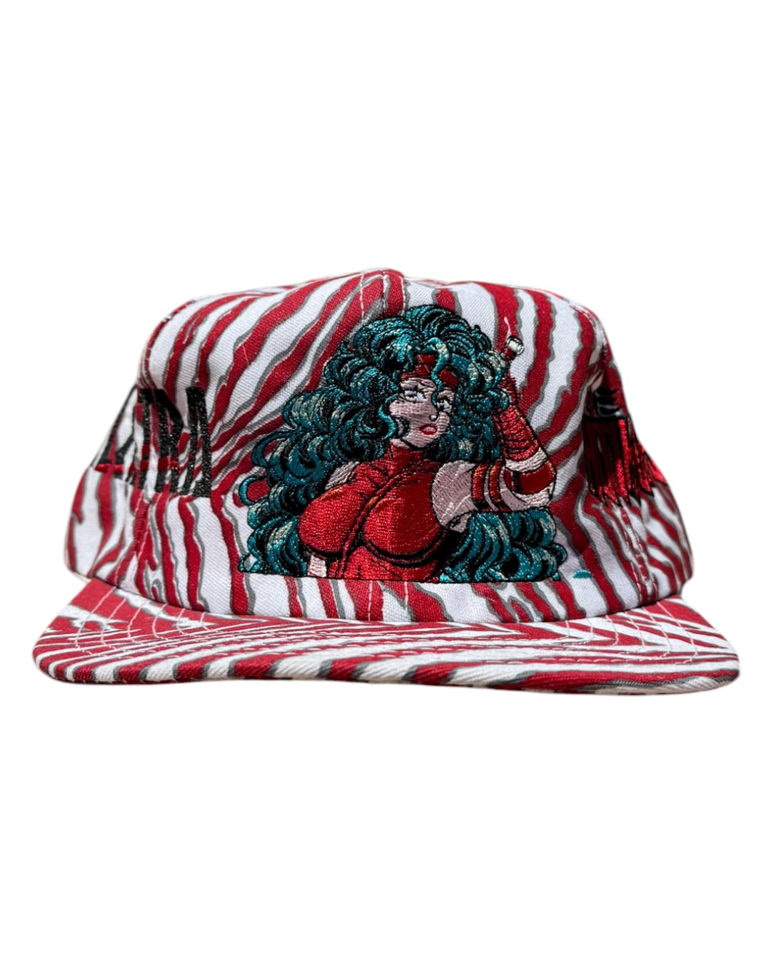 Red with White Pattern - Hookups Elektra Hat