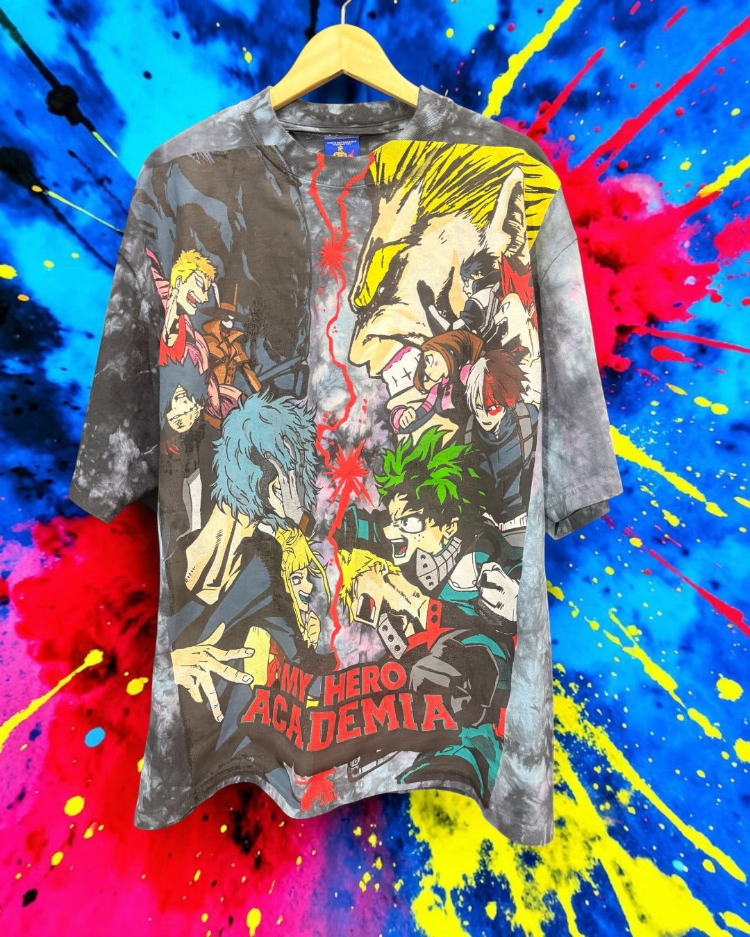Shaka Galexy Tie dye  - My hero - All might vs one for all Front & Final conflict back