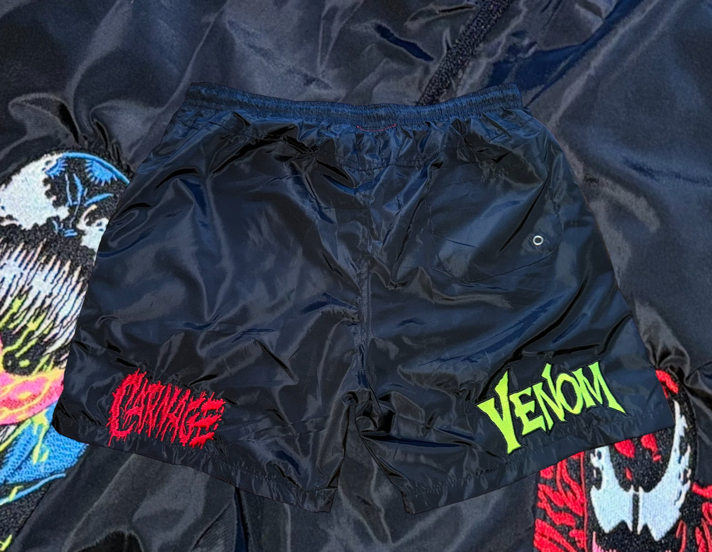 Venom VS Carnage Embroidered wind breaker shorts