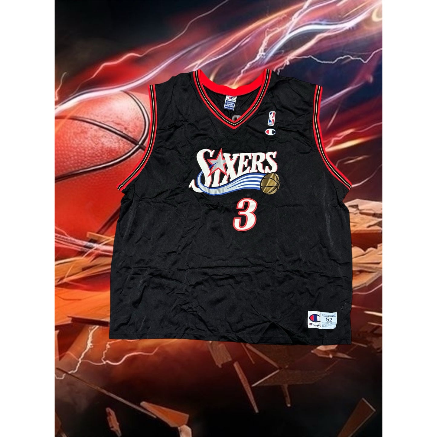 Vintage Champion NBA Philadelphia 76ers  Allen Iverson 3