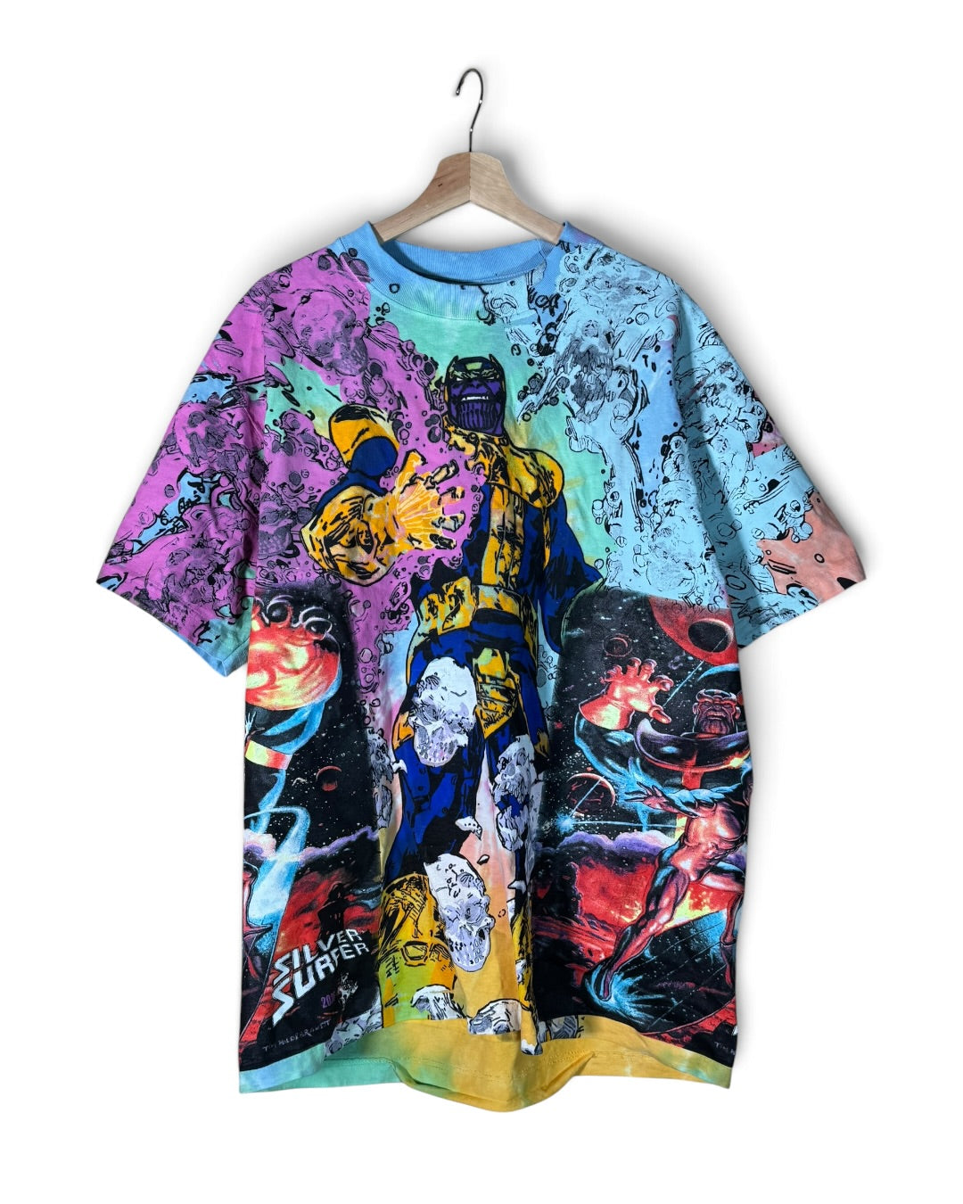 Sherbet Tie Dye - Thanos Face Front - Thanos Skulls Back - Silver Surface Variant