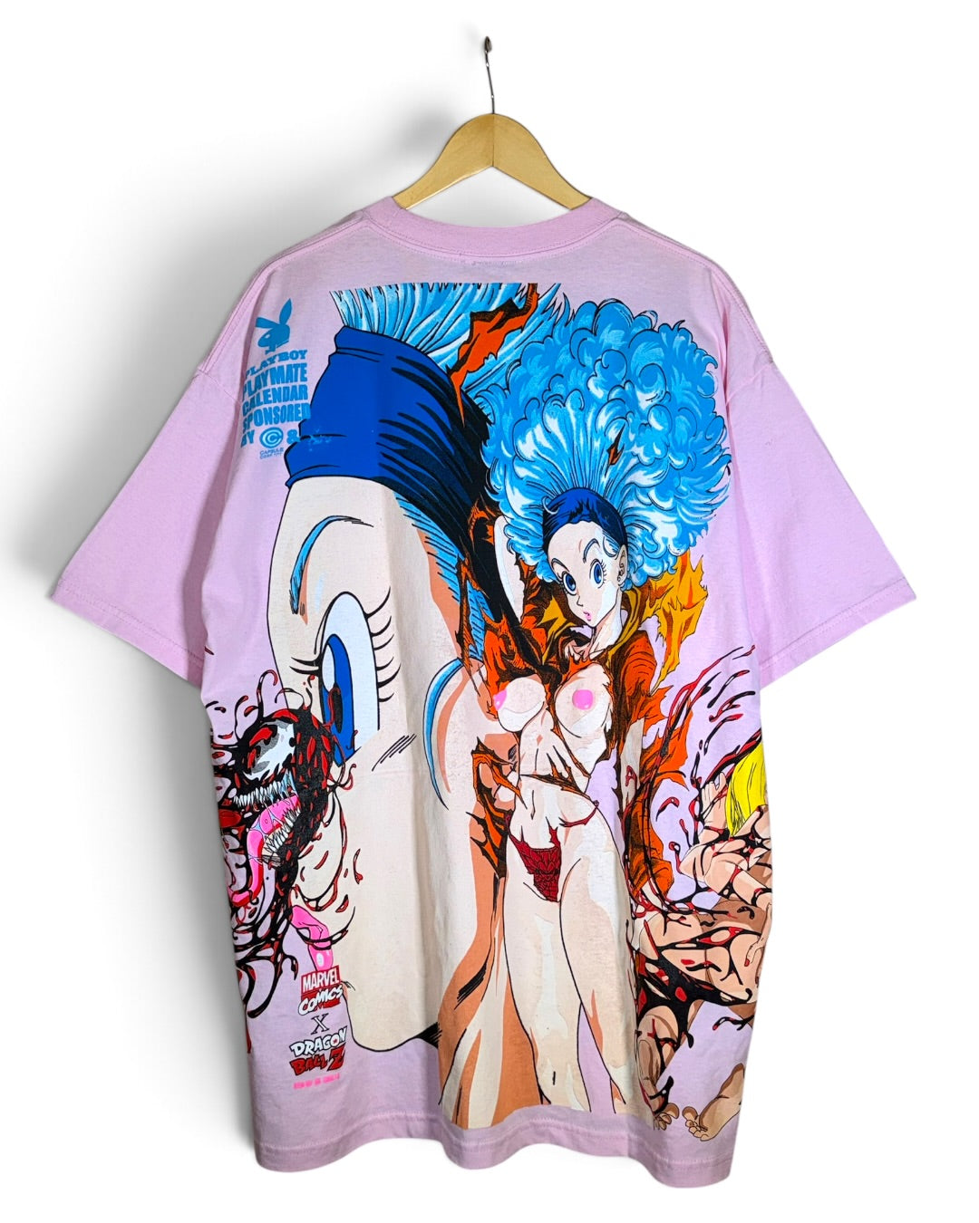 Pink - Android 18 Front - Bulma Back - Carnage x 18 Sides 360 Shirt