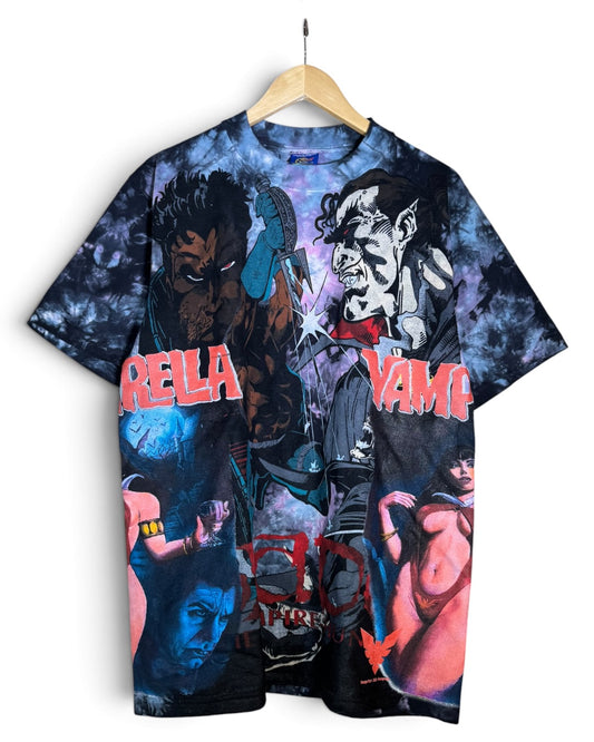 Purple and Blue Tie Dye - Blade X Front - Morbius Back - Vampirella sides
