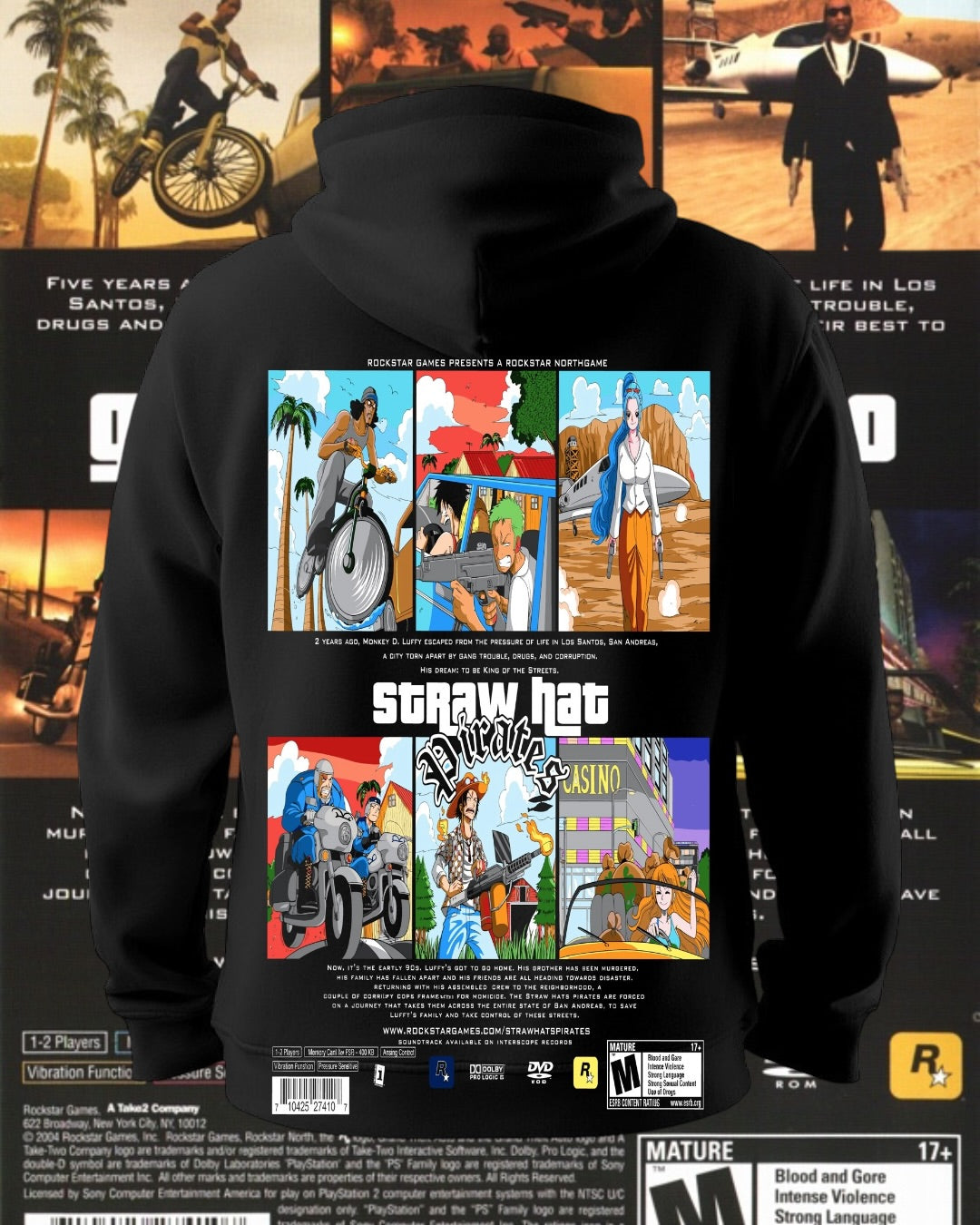Black Hoodies - One Piece GTA Cover Front - Back Cover