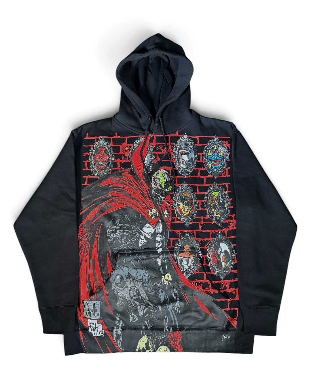Black Hoodie - Spawn Pieces of Me Front - Medieval Spawn Back