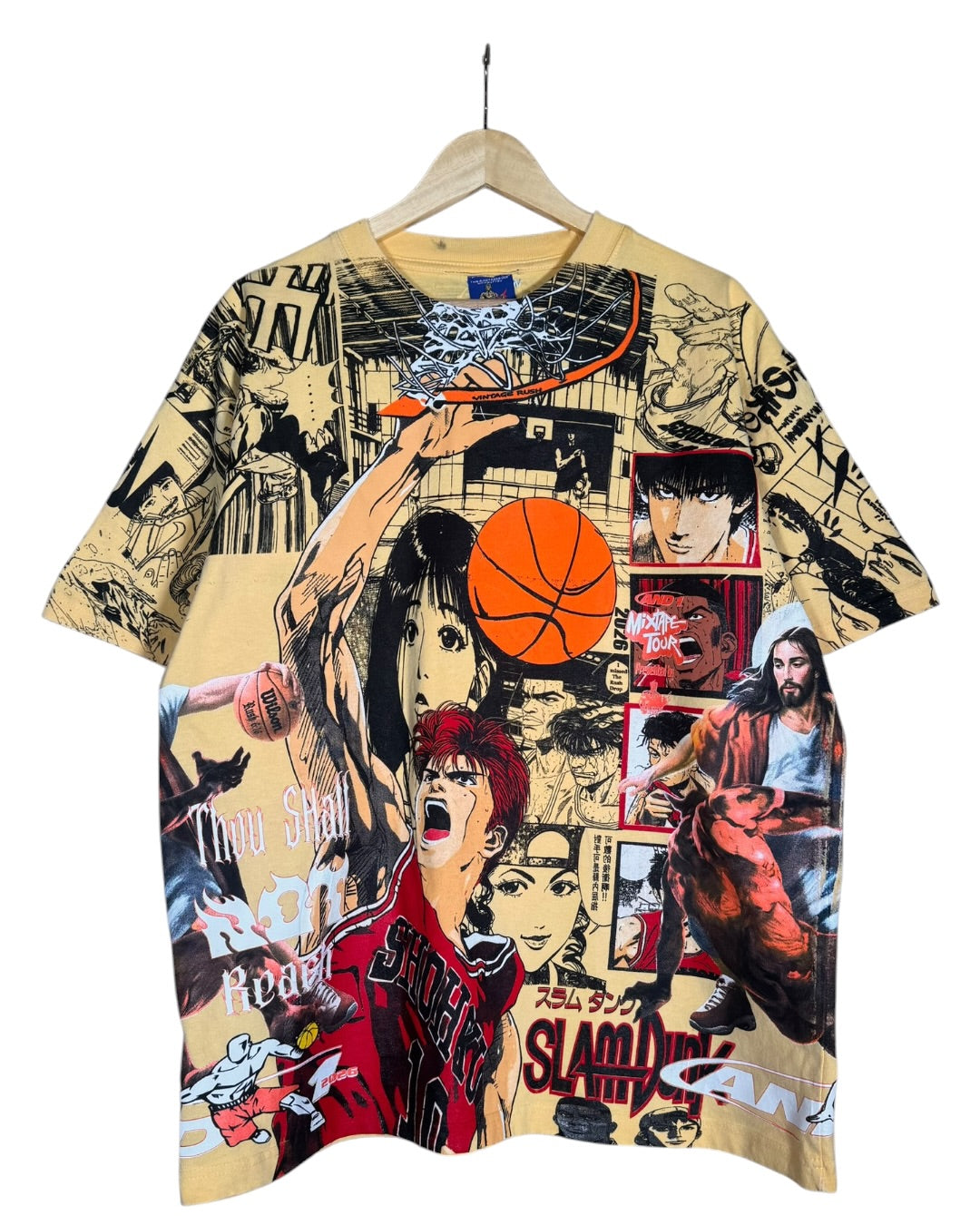 Super Cream - Slam Dunk Front Back - Thou Shall Not Reach Verse 6:16 Sides - 360 Shirt
