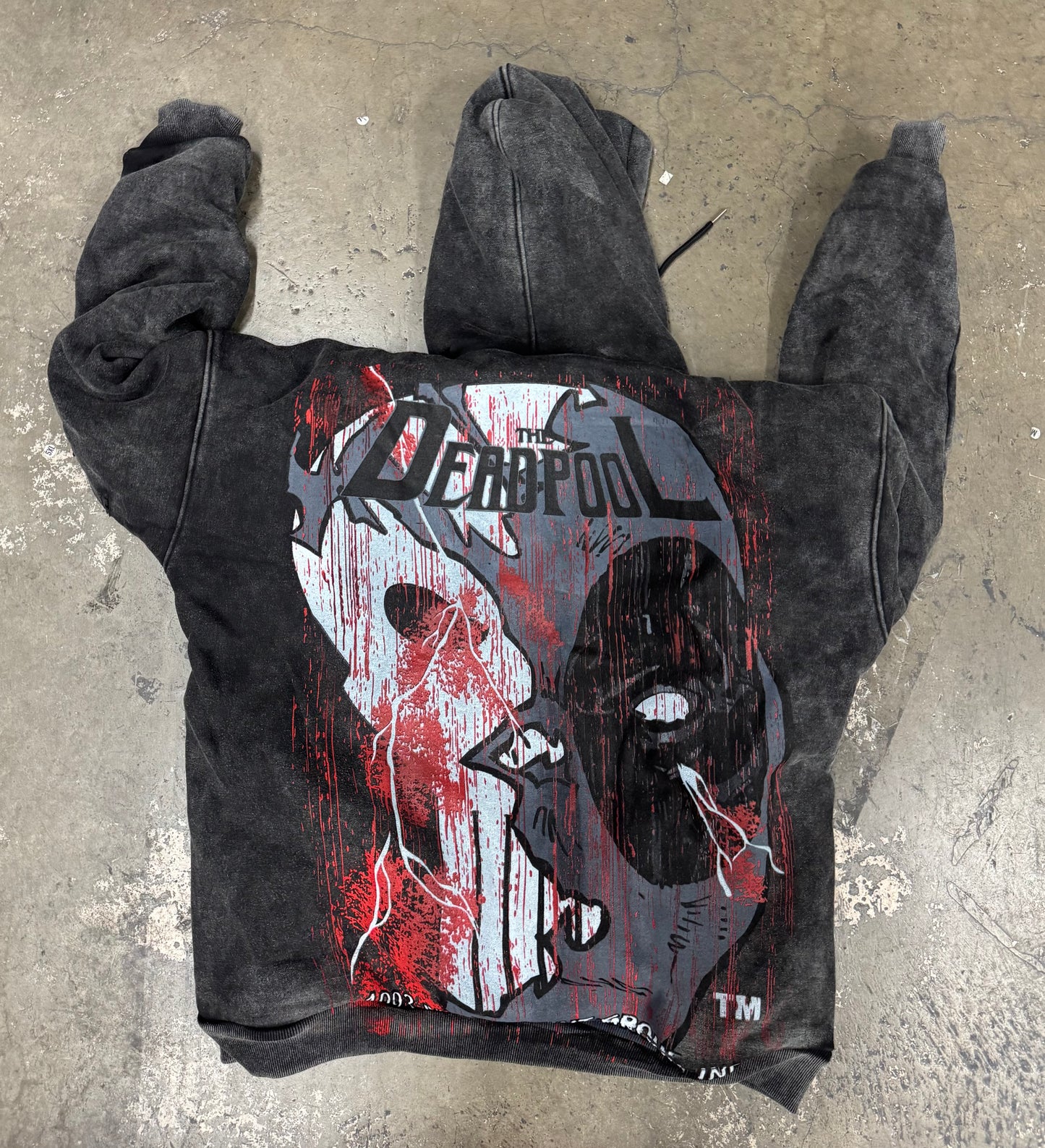 Faded  Premium - blood Deadpool 1/1 hoodie