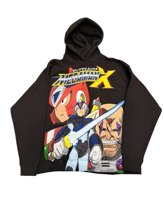 Black Hoodie - Mega Man X big faces front - SNES back it