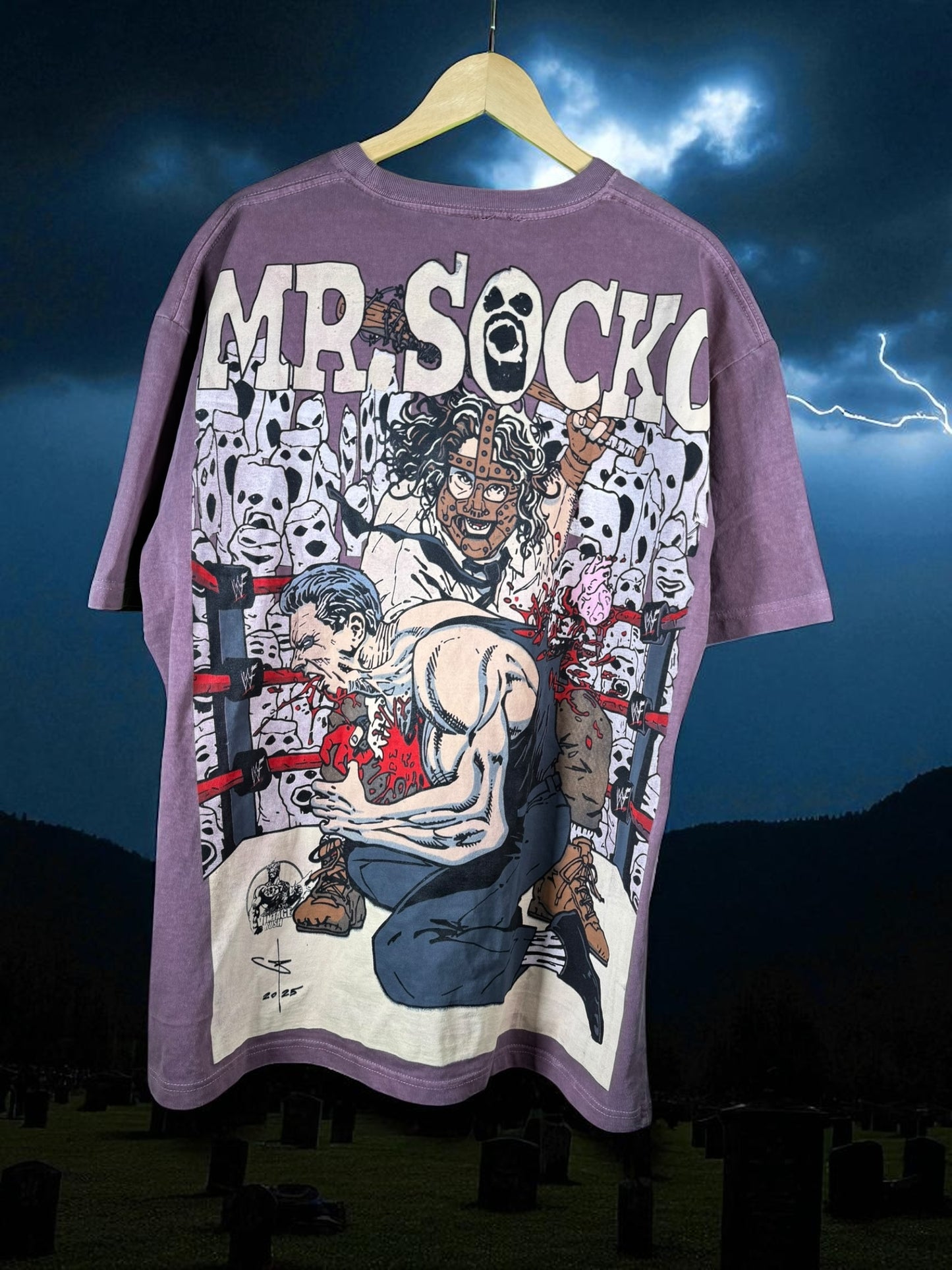 Dark Purple -  tombstone of death Front-& Mr. socko Kills back