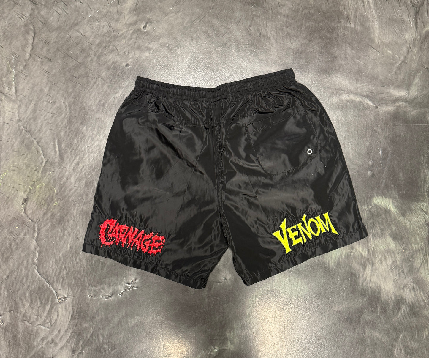 (Black Friday) XL-Nylon Black - Carnage/Venom Shorts