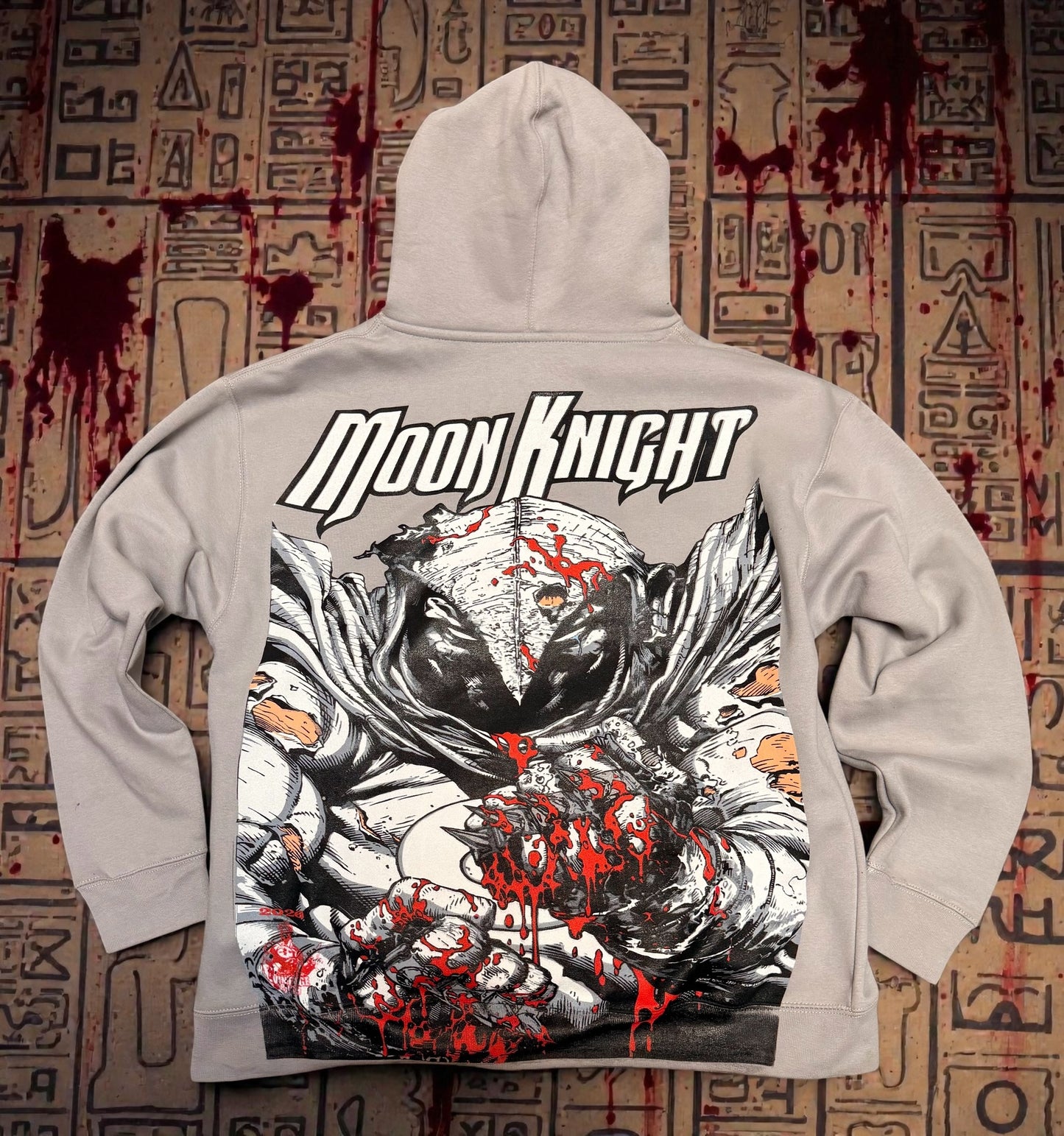 Light Grey Hoodie - city boy Moon Knight & Moon Knight Variant Cover back