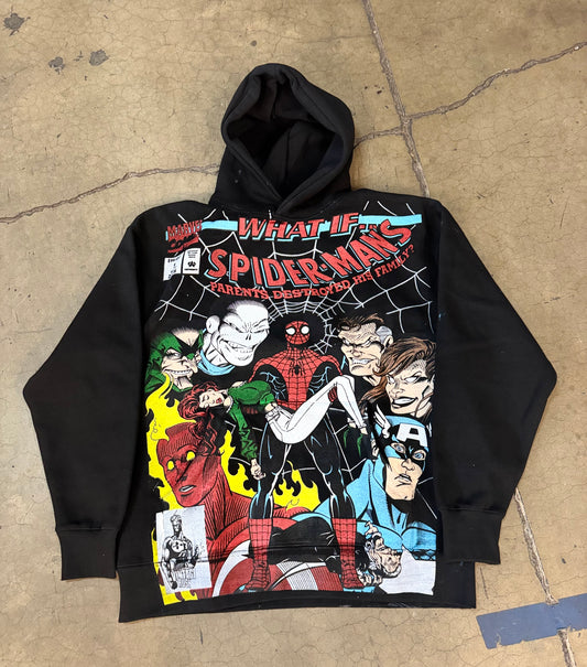 1/1 Black Hoodie  - What If Front & Stand Down Solider Back
