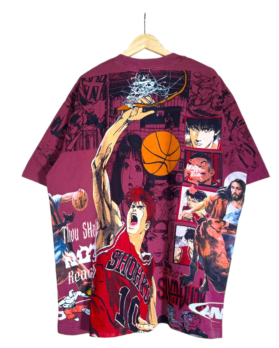 Faded Red - Slam Dunk Front Back - Thou Shall Not Reach Verse 6:16 Sides - 360 Shirt