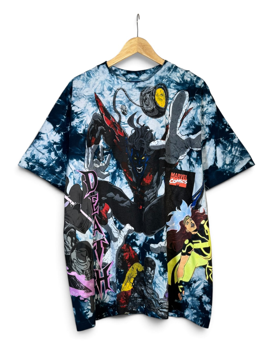 Blue and White Tie Dye - Nightcrawler - Celestial Rouge - Death - 360 Shirt