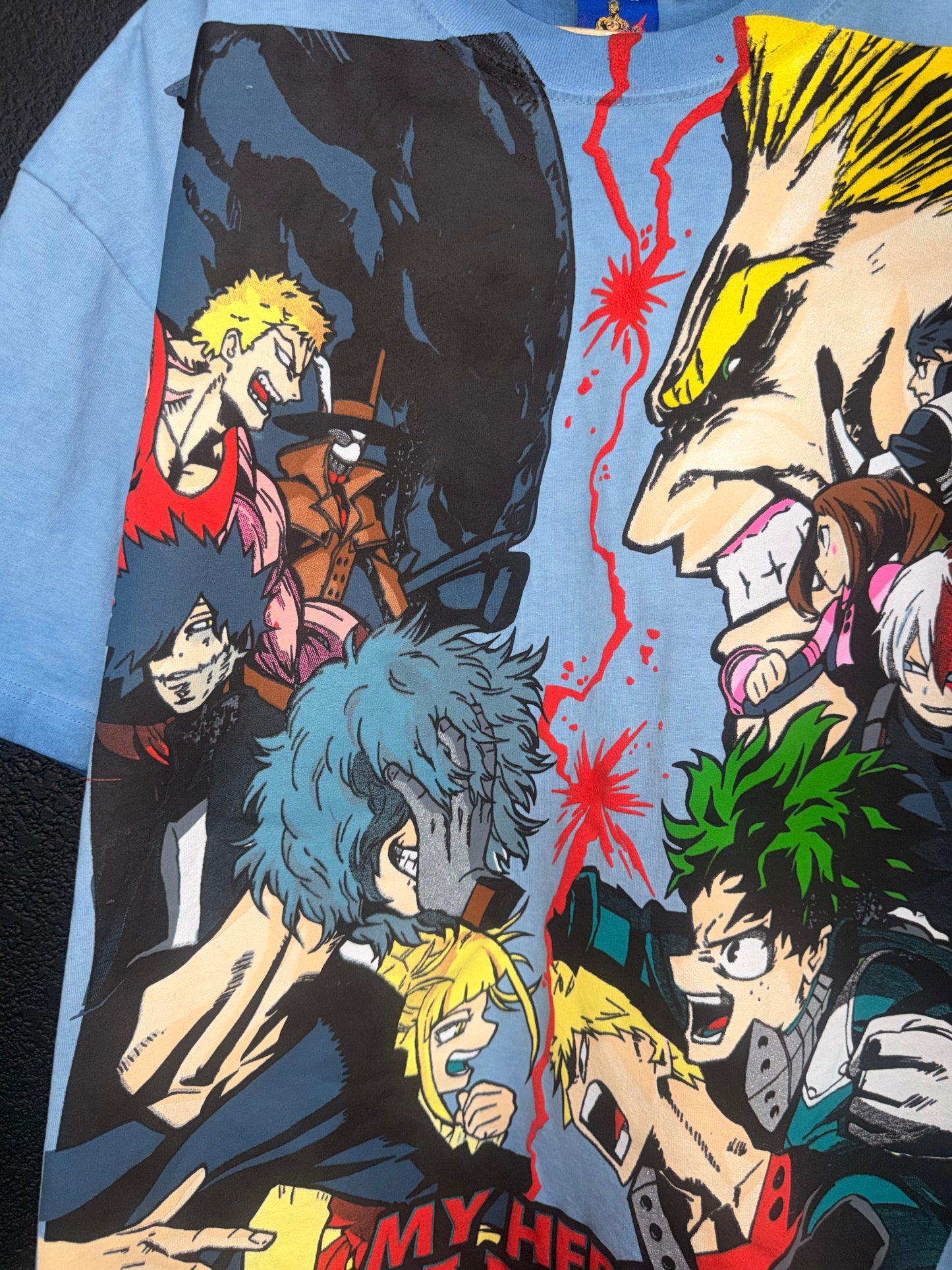 Blue Oil Wash -  My hero - All might vs one for all Front & Final conflict back