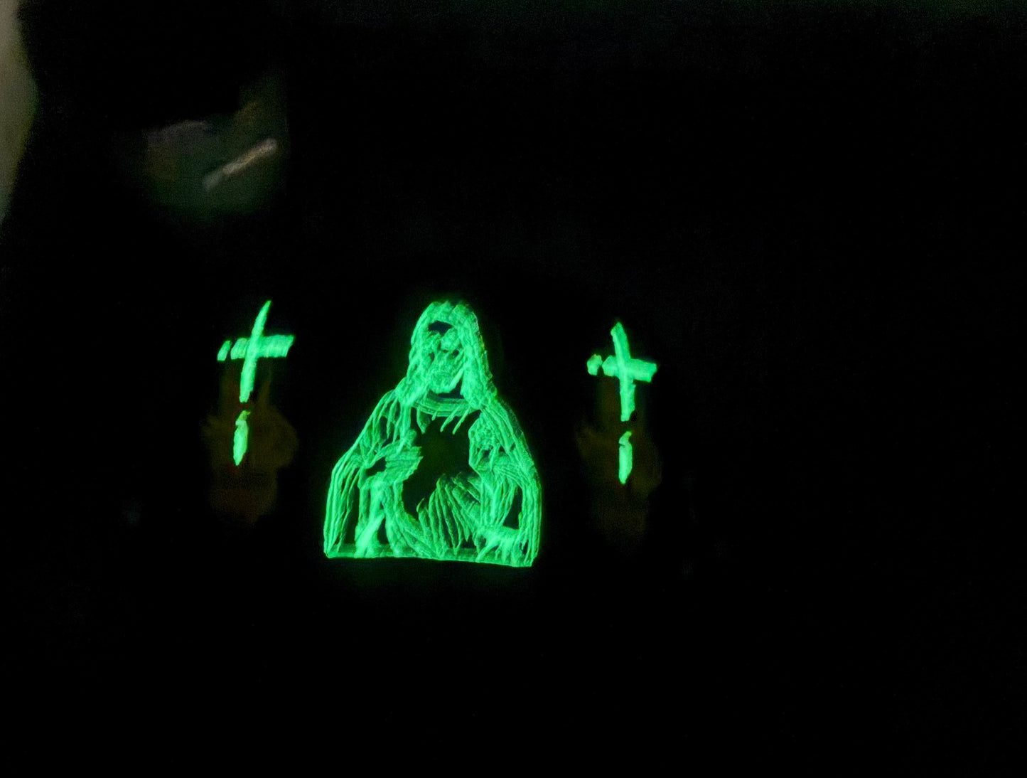 Jesus cross Hat silver reflective - Glow in the dark Jesus