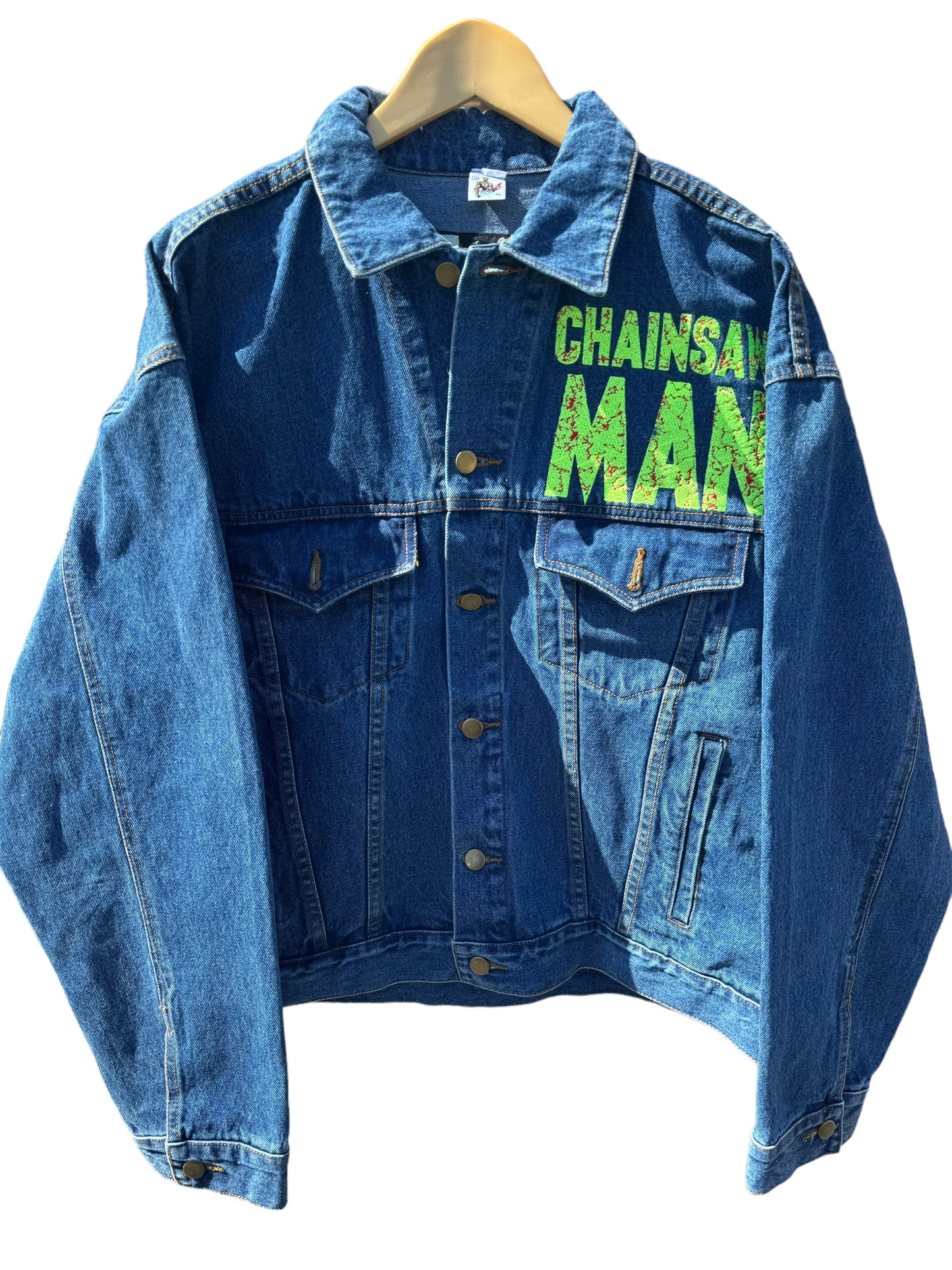 Chainsaw man vintage denim jacket rare anime dbz one piece