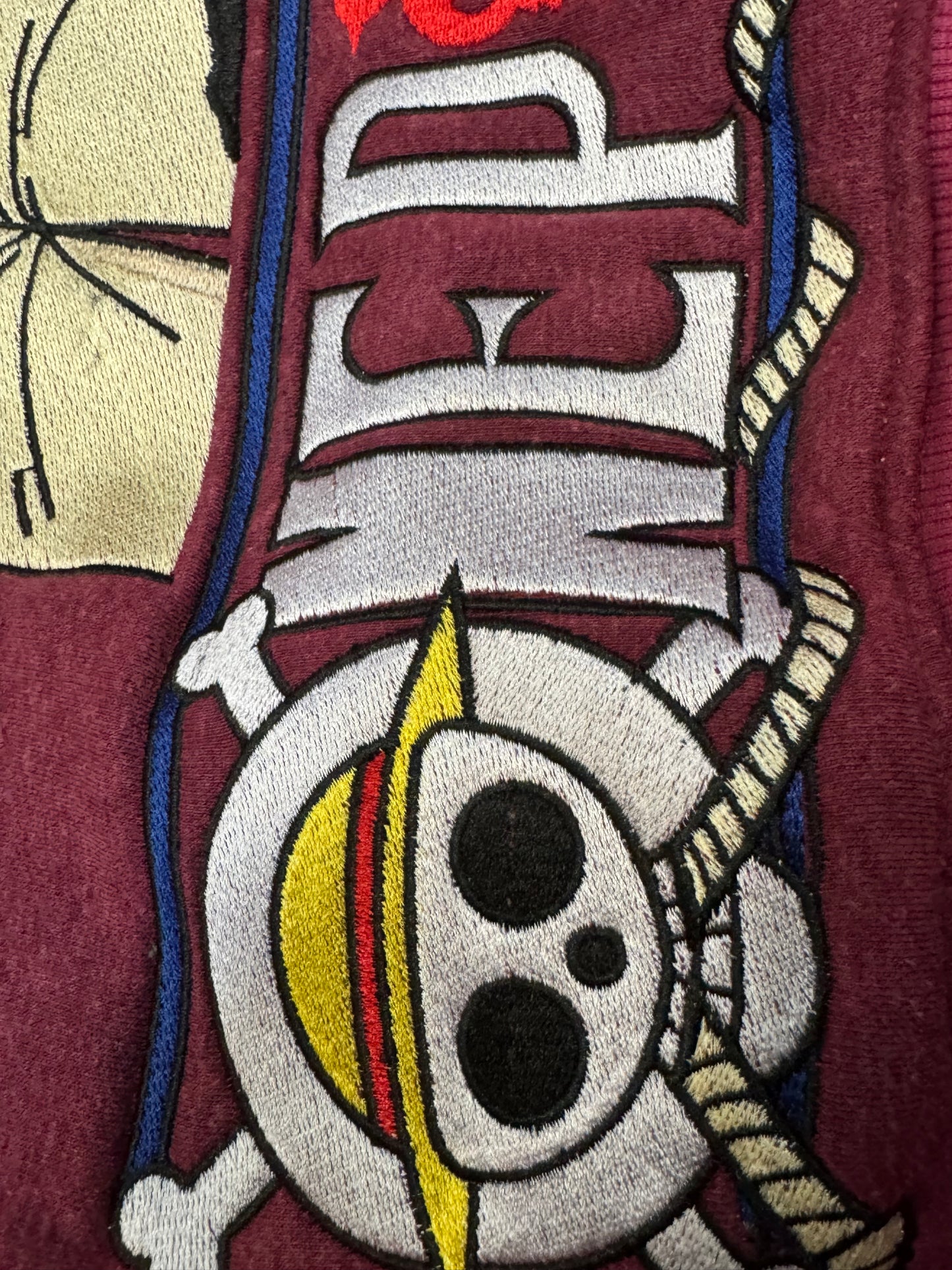 Vintage Burgundy Hoodie- Luffy