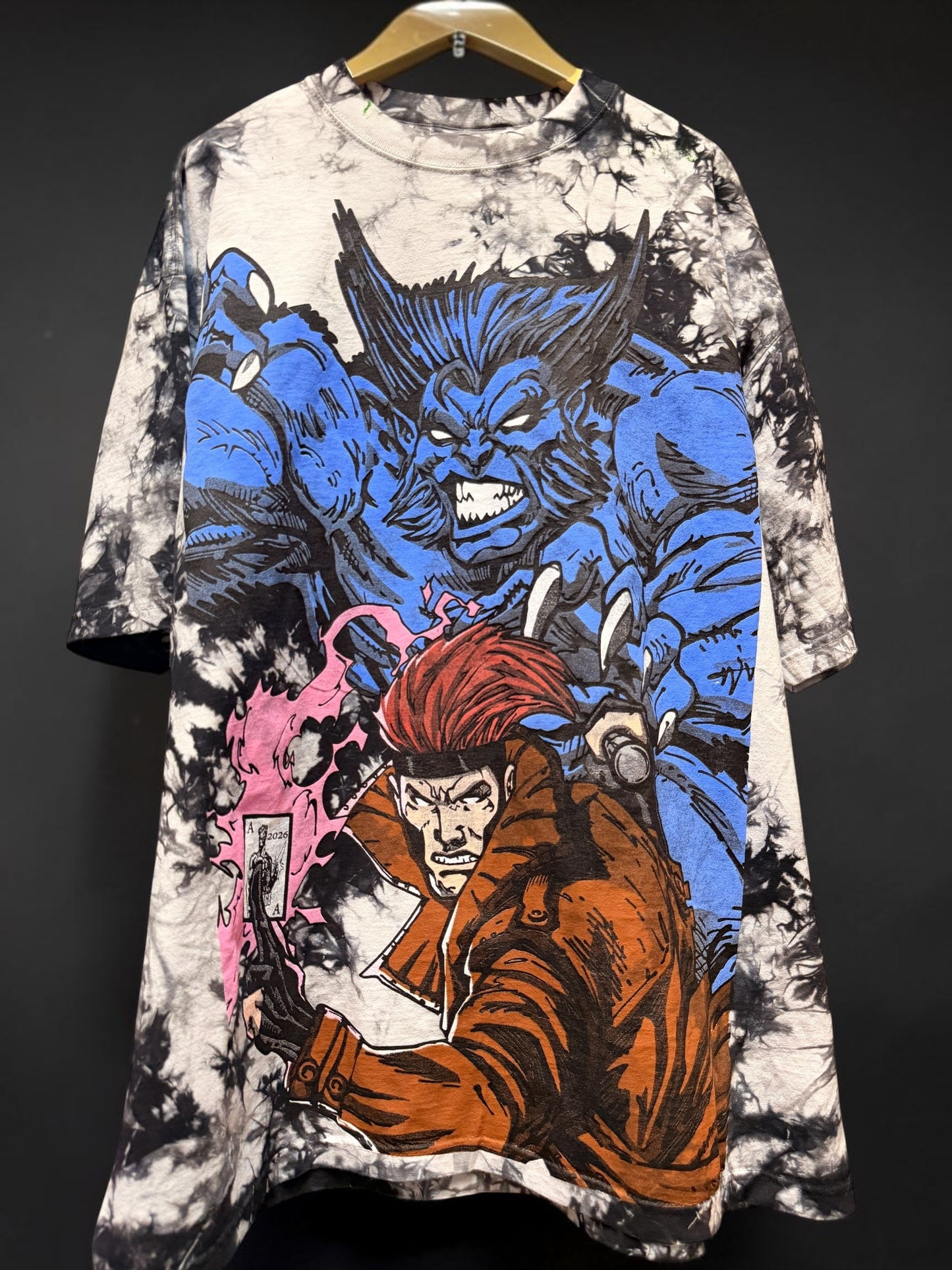 Black tie dye - Beast & Gambit Front & X-Men Team