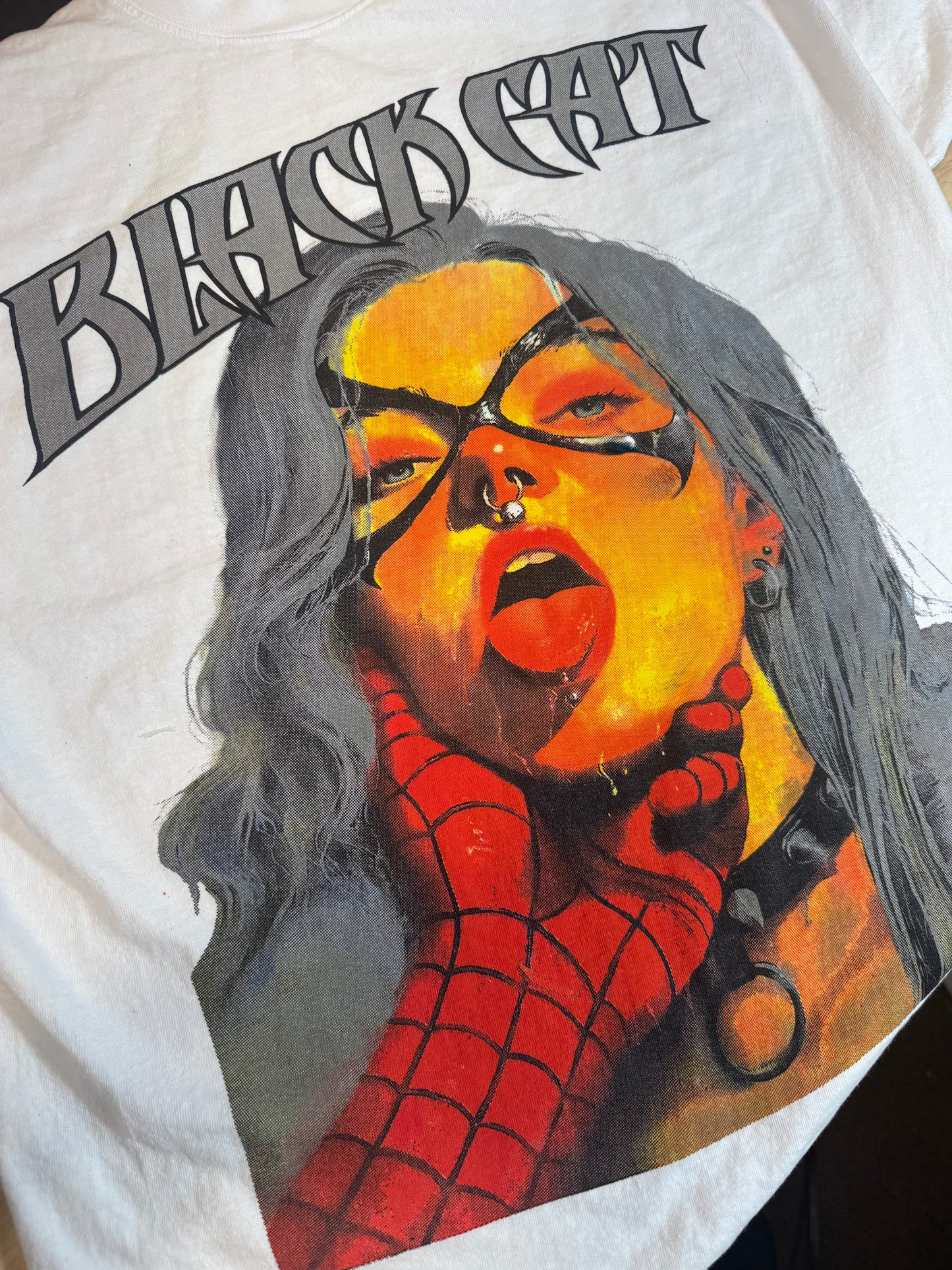 White - Black Cat Shirt