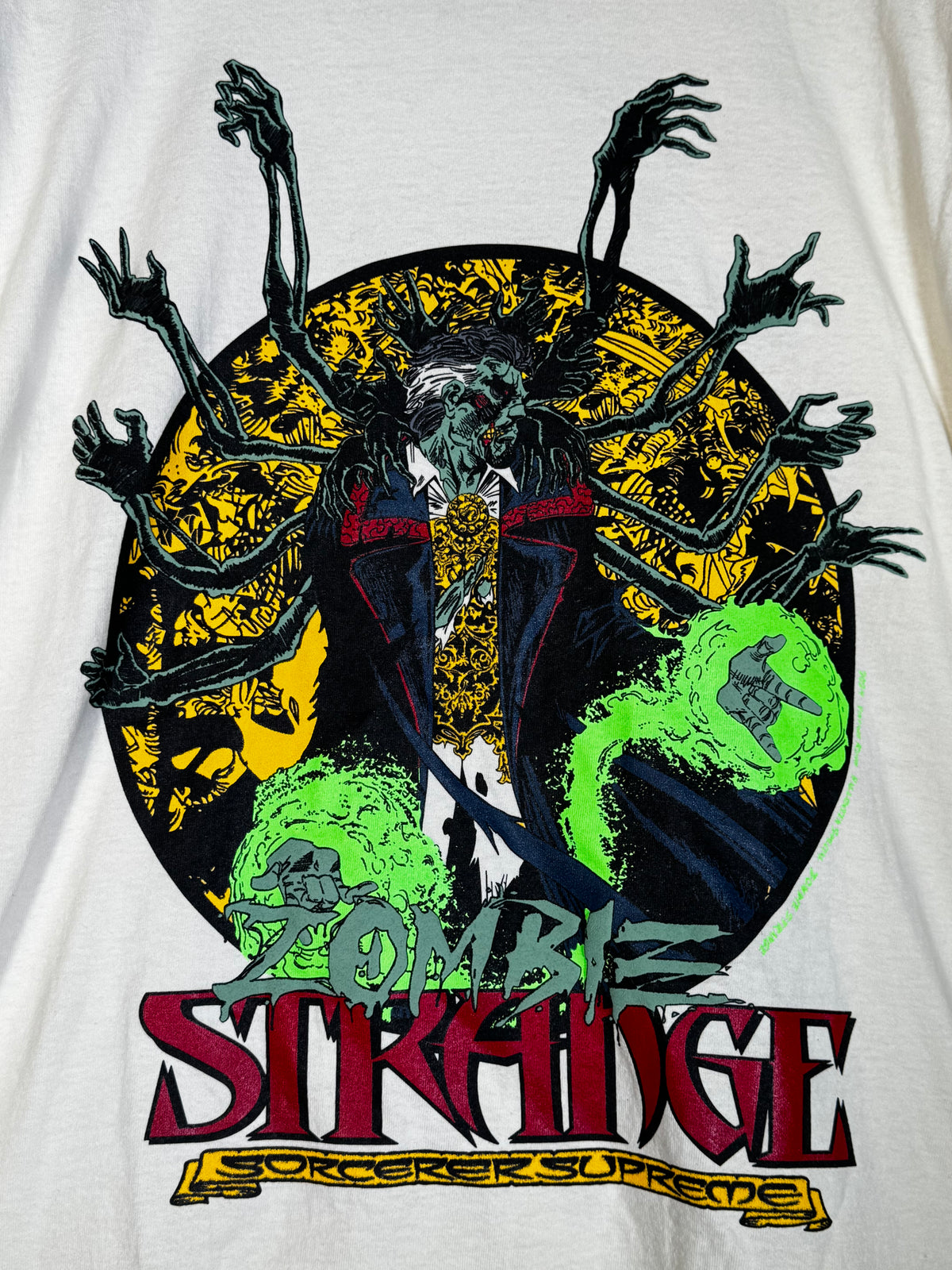 Cream - Zombie Dr Strange Front - Marvel Zombie Back - Shirt