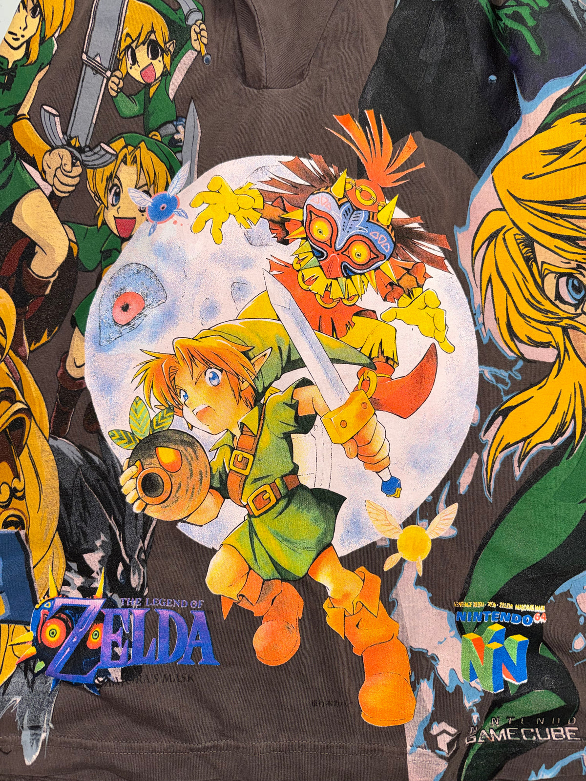 Brown - Master Sword Front - Links Back - Majora’s Mask Sides - 360 Shirt