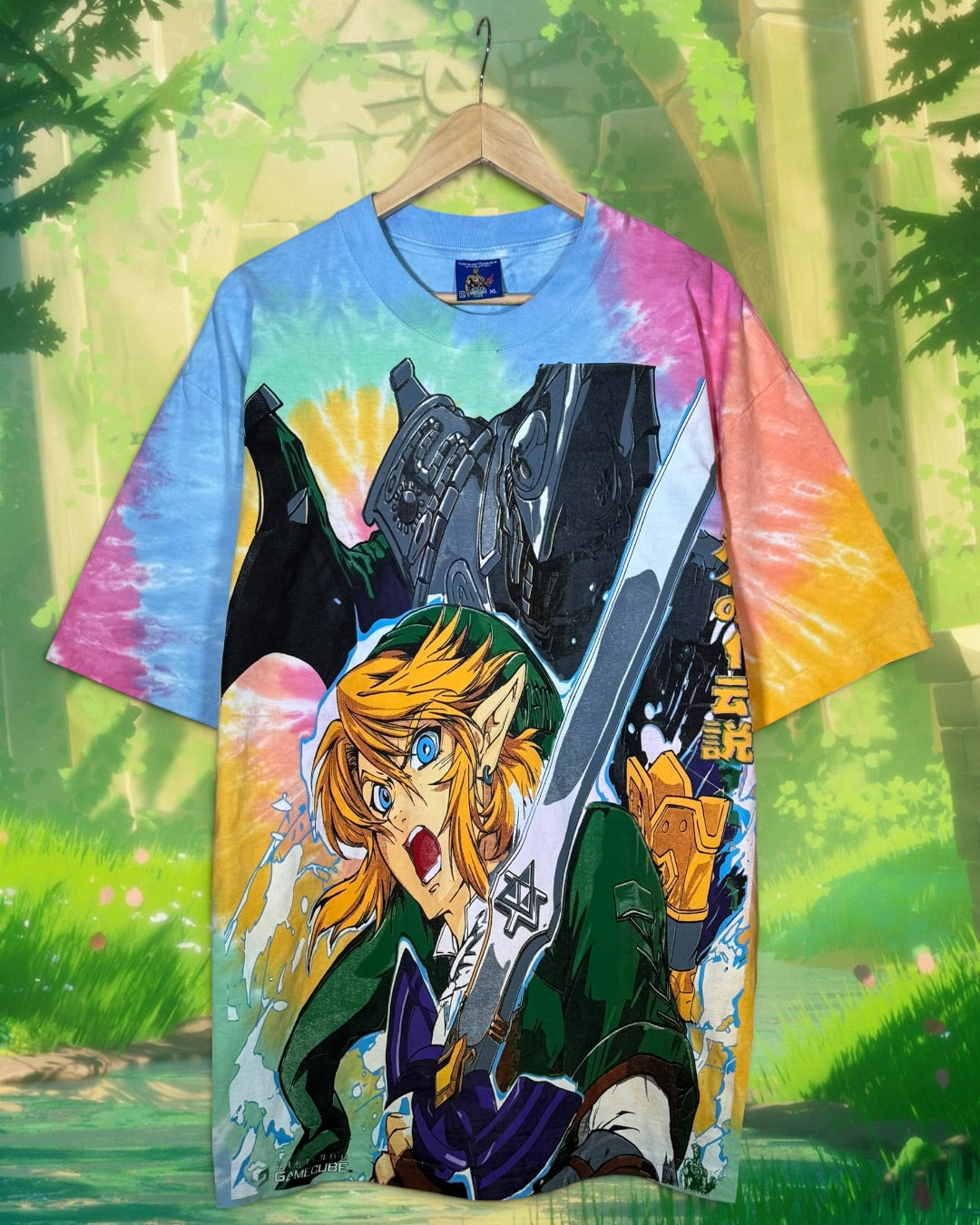 Sherbet Tie Dye - Master Sword Front - Links Back - Shirt