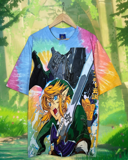 Sherbet Tie Dye - Master Sword Front - Links Back - Shirt