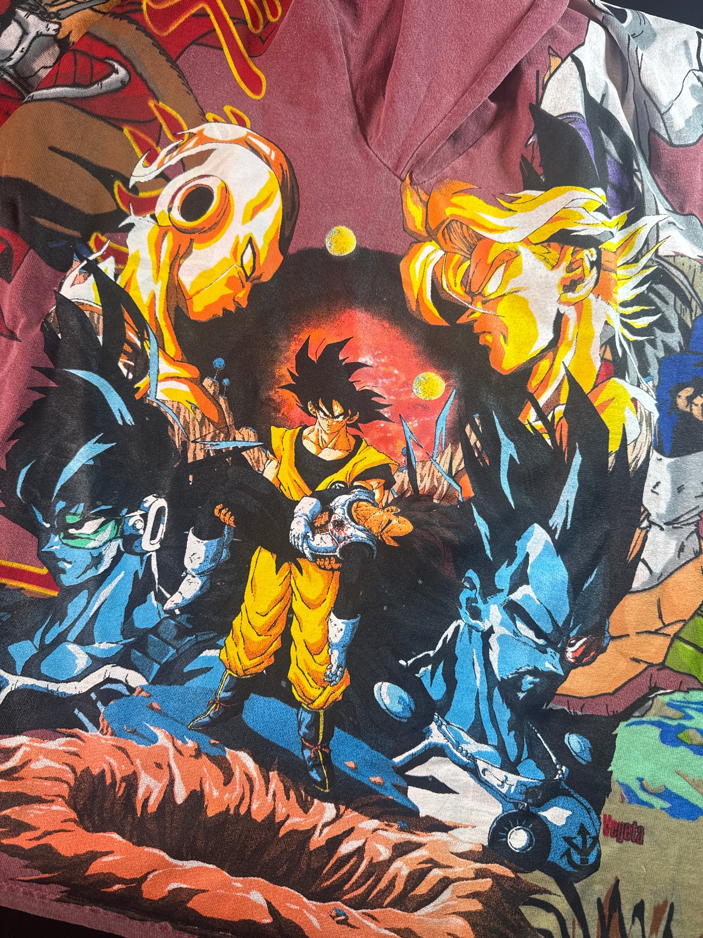 Faded Red - Vegeta’s Death Monochrome Sides - Vegeta’s Death Front - Bardock vs King Vegeta Back - 360 Shirt