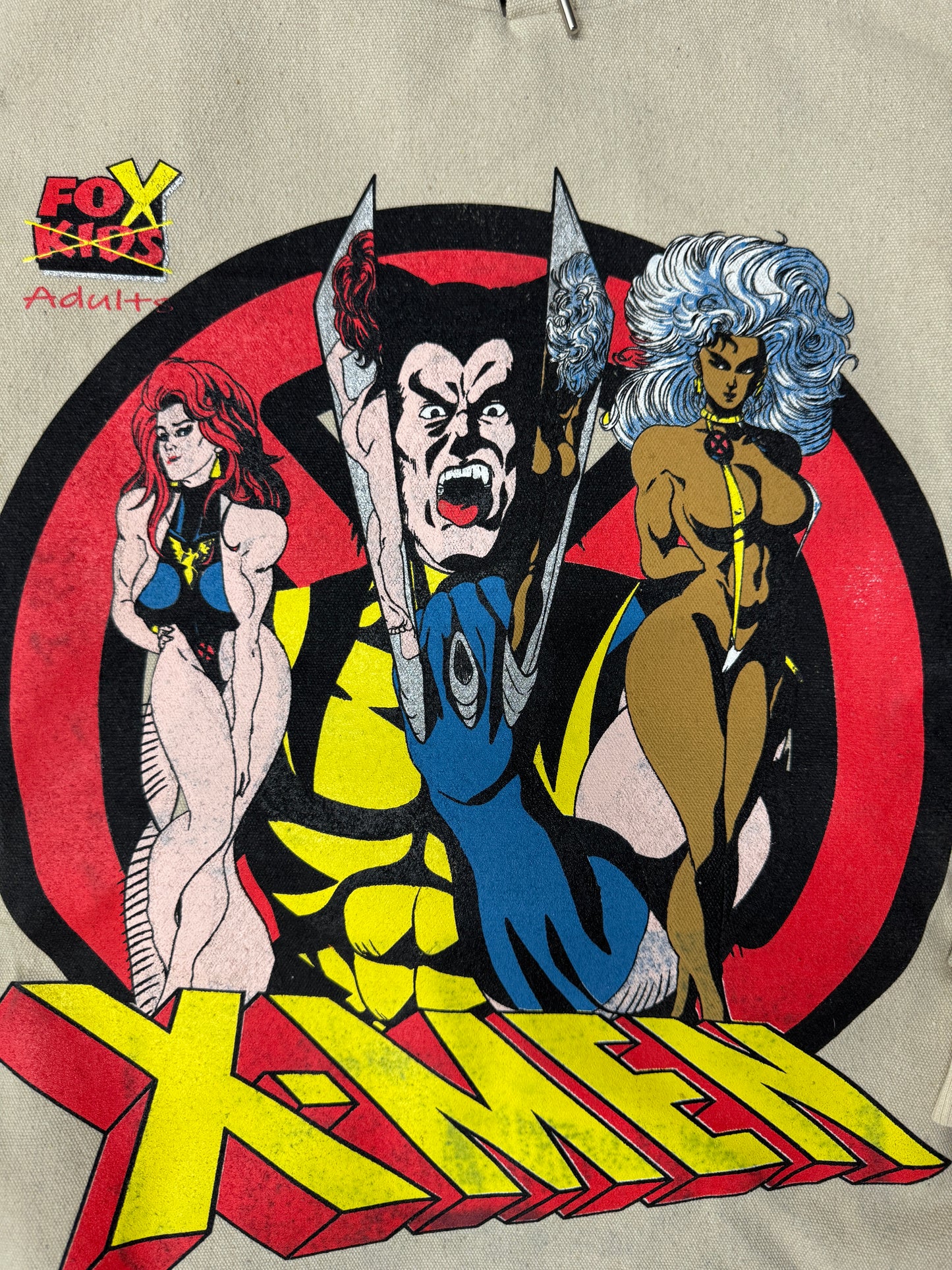 Cream-xL- X-Men FOX Hoodie – Wolverine, Storm