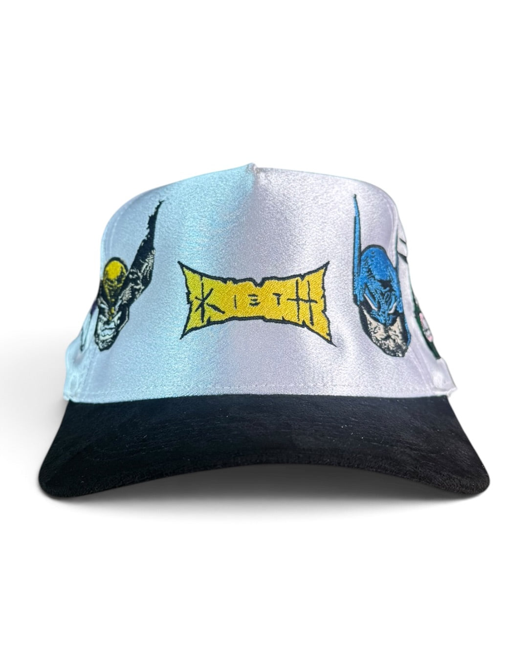 White Satin with Black Suede Brim - Kieth Edition
