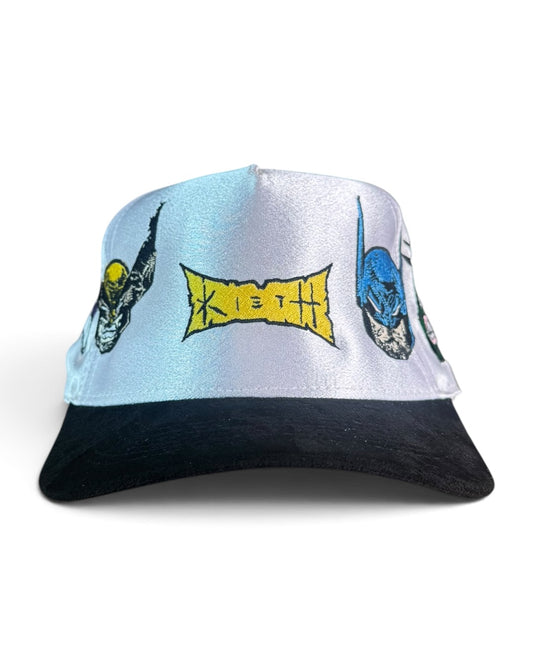 White Satin with Black Suede Brim - Kieth Edition
