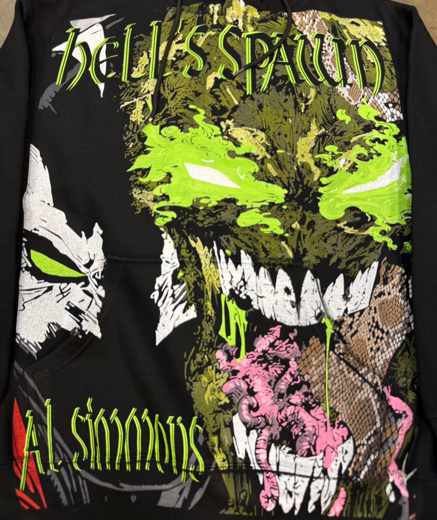 Black HOODIE - Big Face Front & Spawn Rocks Back