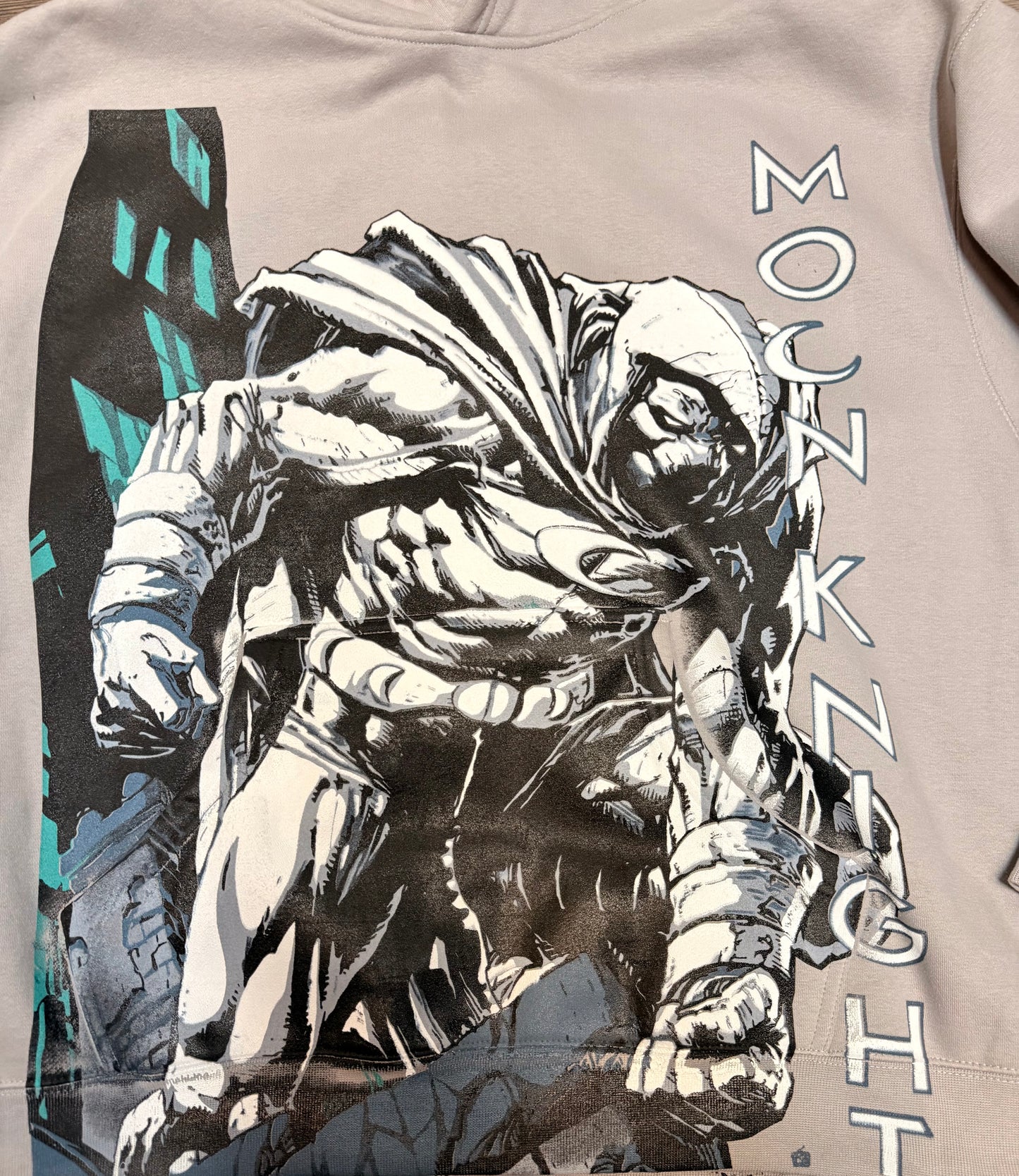 Light Grey Hoodie - city boy Moon Knight & Moon Knight Variant Cover back