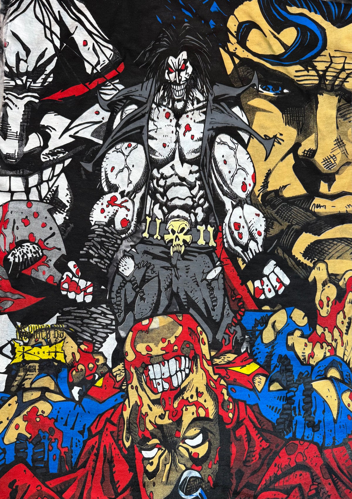 Black and White Tie Dye - Lobo Wins Front - Spine Ripped Back