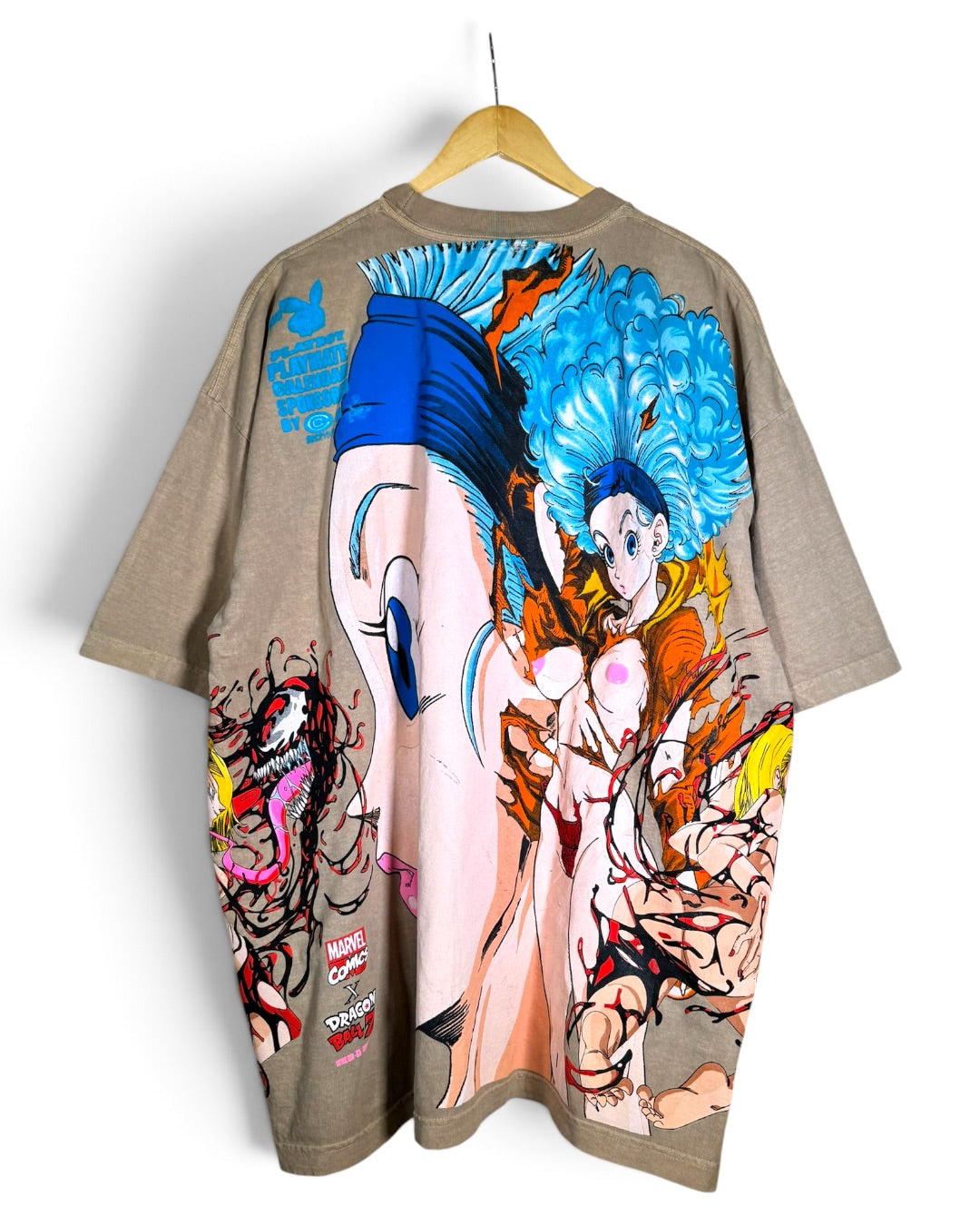 Tan - Android 18 Front - Bulma Back - Carnage x 18 Sides 360 Shirt