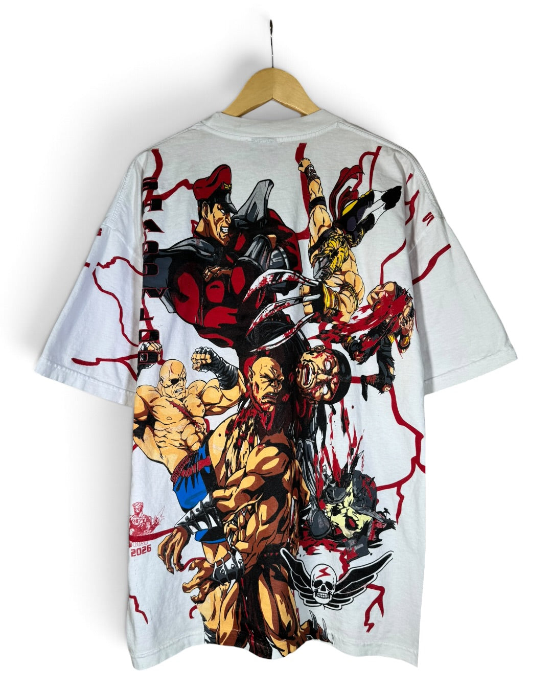 White with Red Lighting - Ryu and Chun Li Front - Shadowloo Back