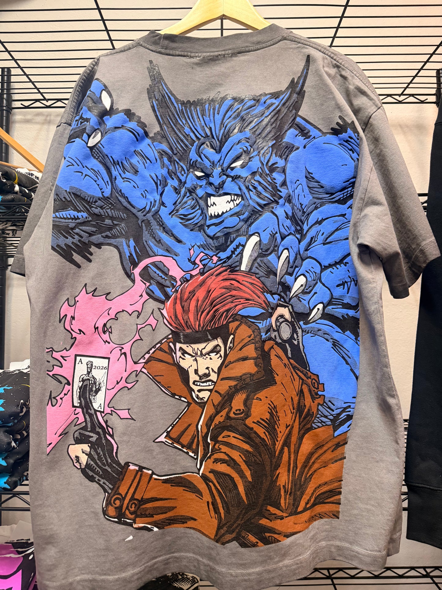 Black Oil wash - X-Men Team Front & Beast & Gambit back