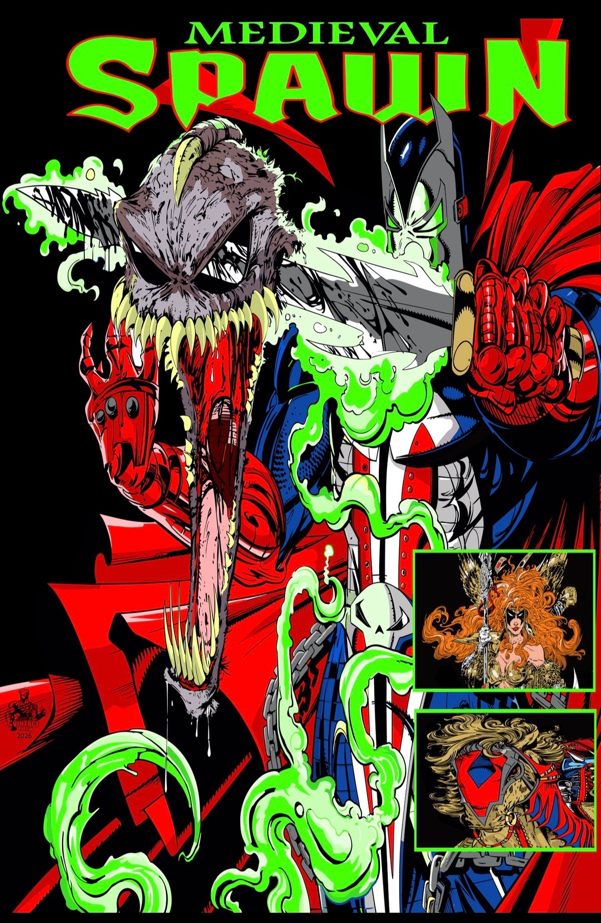 Faded Red - Medieval Spawn Front - Spawn Pieces of Me Back
