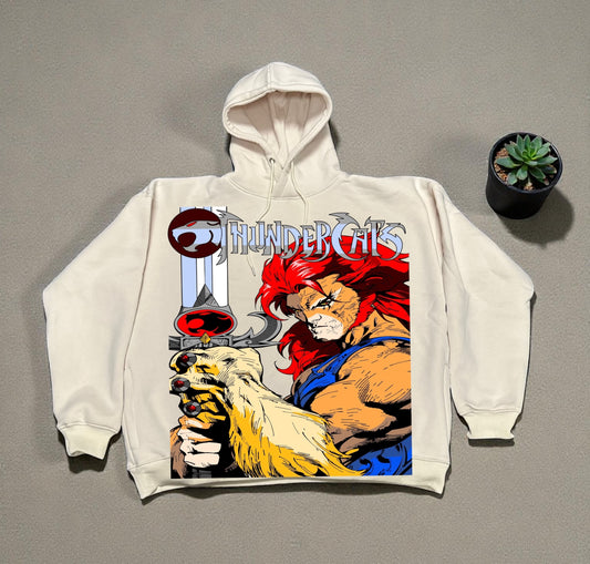 Cream HOODIE - Lionel  Front & Thunder cats Ho!