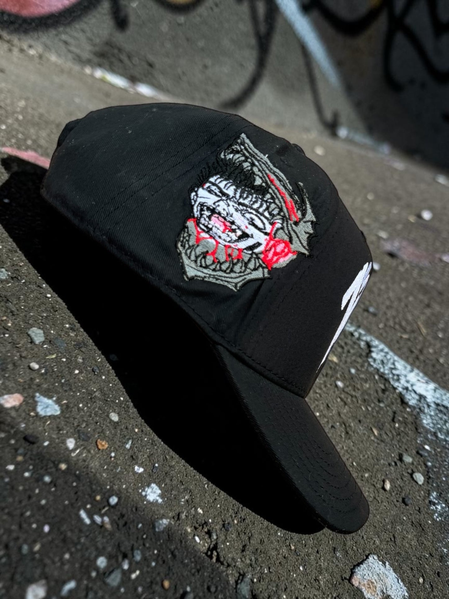 Black - White glow in the dark thread Berserk hat