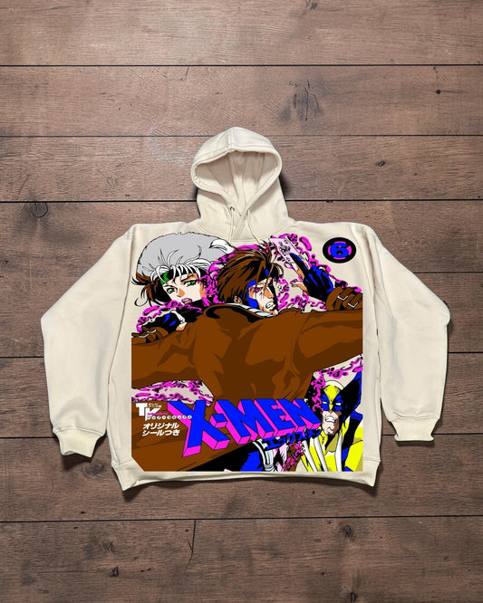 Cream HOODIE - Gambit Front hit and archangle back hit