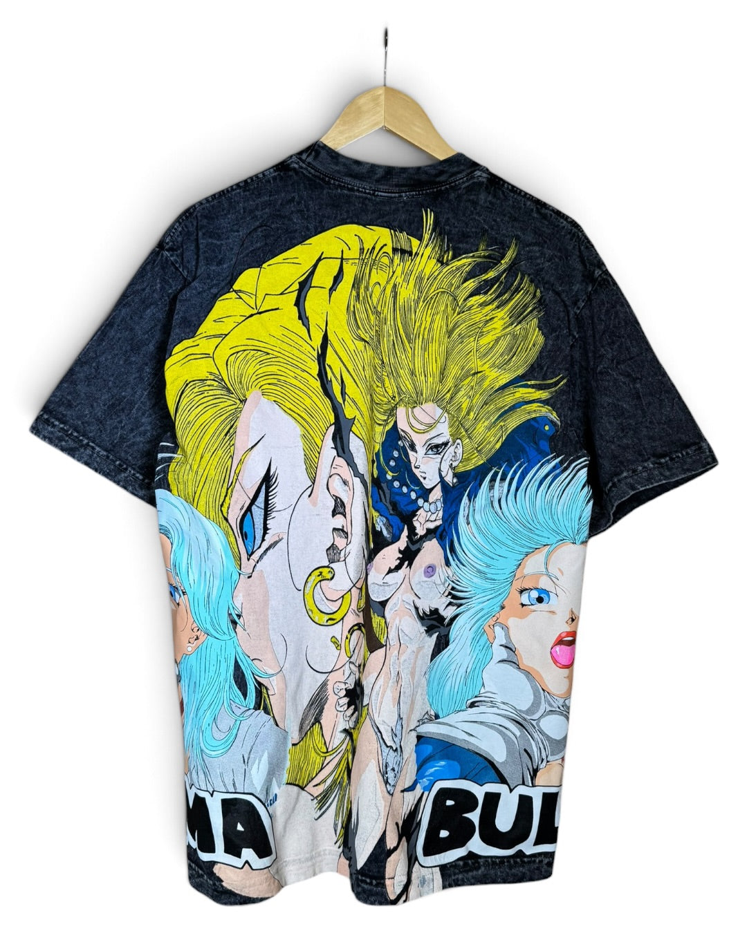 Black Acid Wash - Bulma 360 Shirt - Android 18 Back